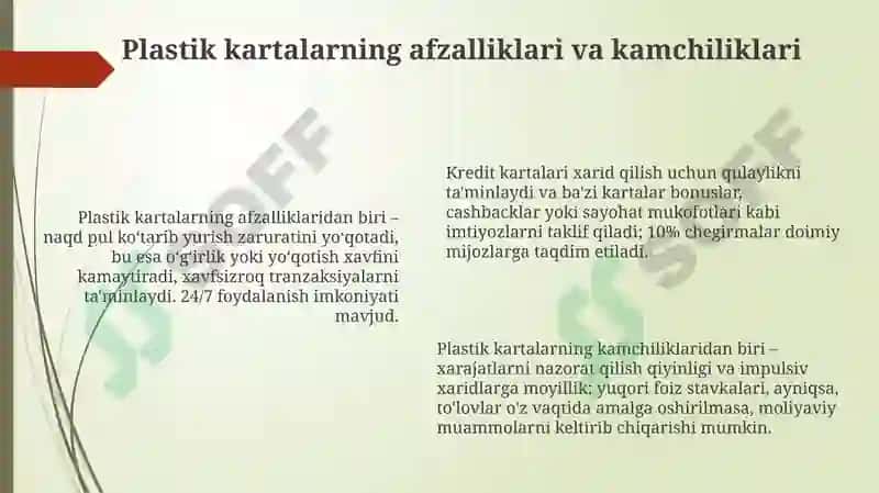 Cheklar va Plastik Kartalar: Umumiy Ko'rinish 6