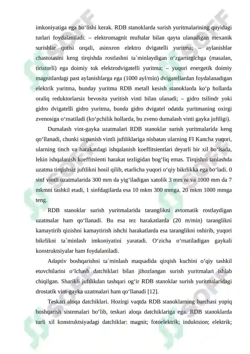 RDB parmalash texnologik jihozlarini strukturaviy texnologik modellash 6