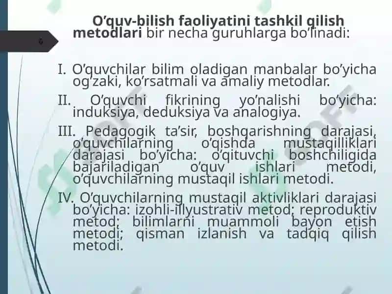Matinni o`qitish va taxlil qilish 6