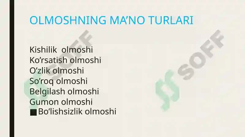 Olmosh soʻz turkumi 6