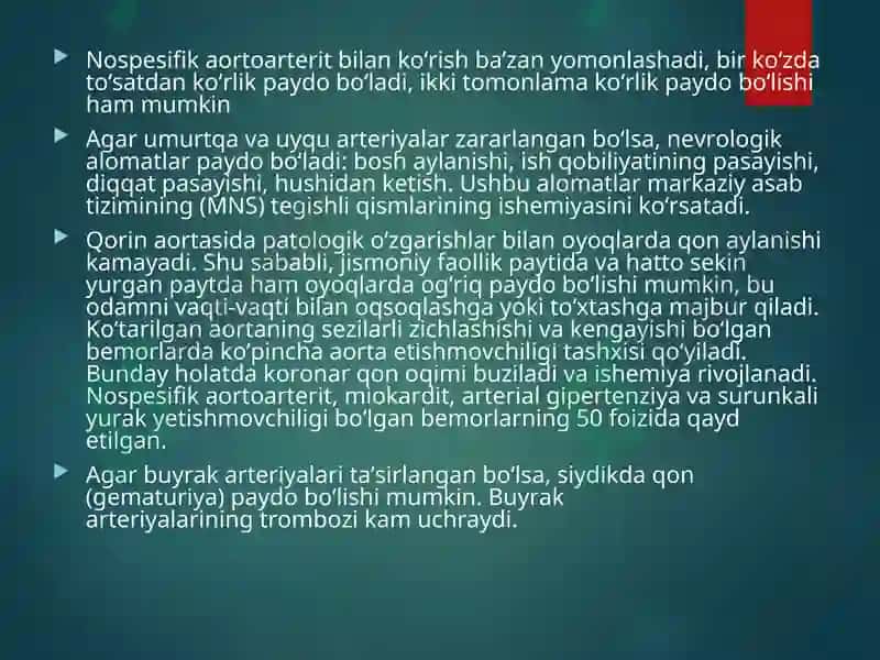 Umurtqa arteriyalari shikastlanishlari. Bosh miya qon bilan taminlanishidagi ularning roli. 6