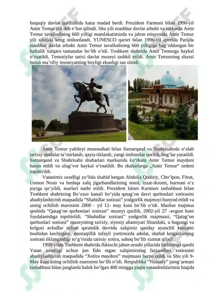 MUSTAQILLIK YILLARIDA O‘ZBEKISTONDAGI MA’NAVIY VA MADANIY TARAQQIYOT 6