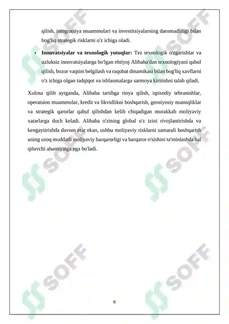 Alibaba kompaniyasining moliyaviy barqarorlik tahlili 6