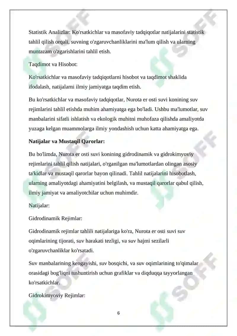 Nurota er osti suv konining gidrodinamik va gidrokimyoviy rejimi shakllanishi 6