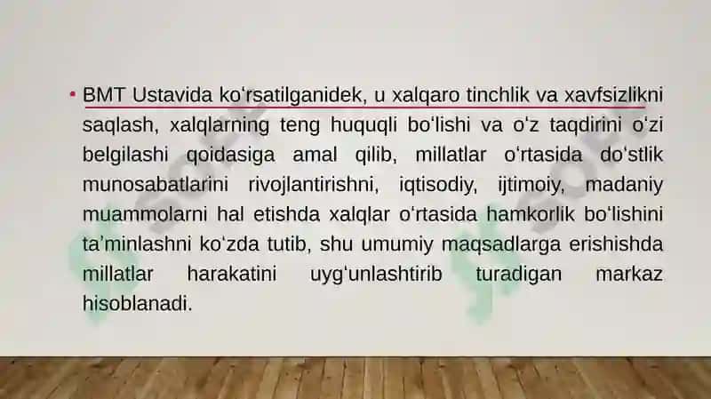 BMT ning O‘zbekistondagi vakolatxonasining faoliyati 6