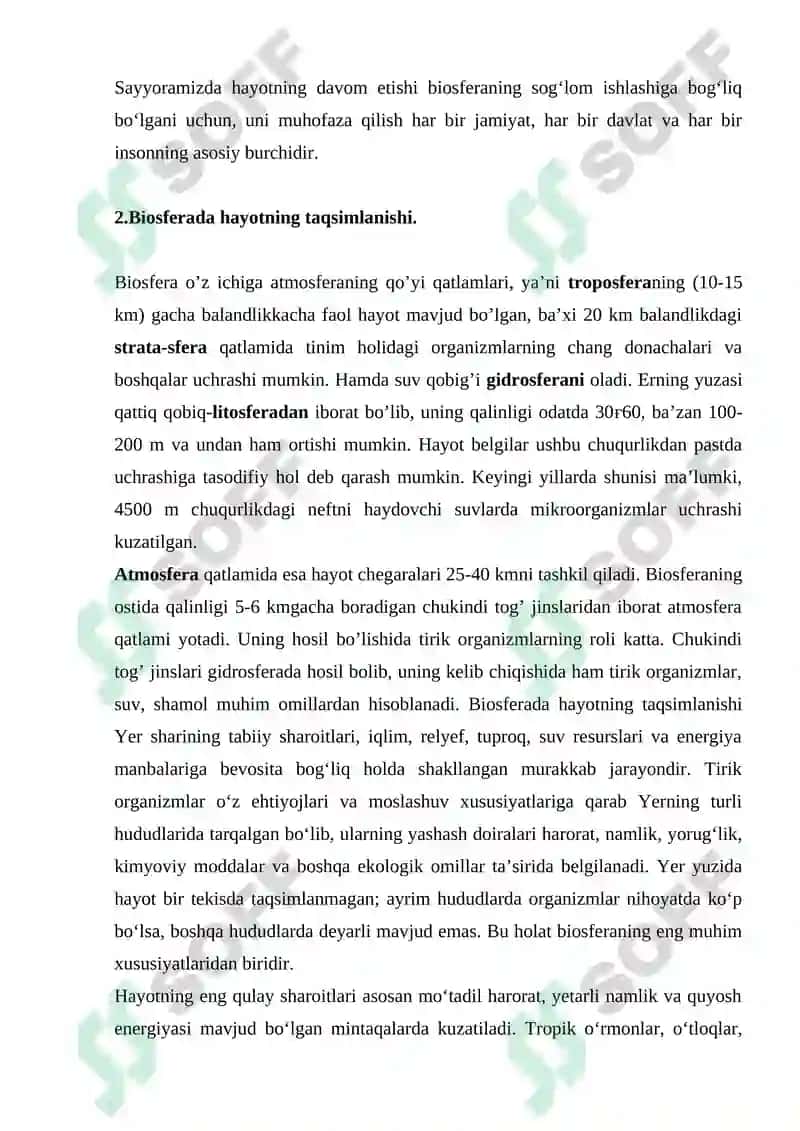 Biosfera tuzilishi va vazifasi 6