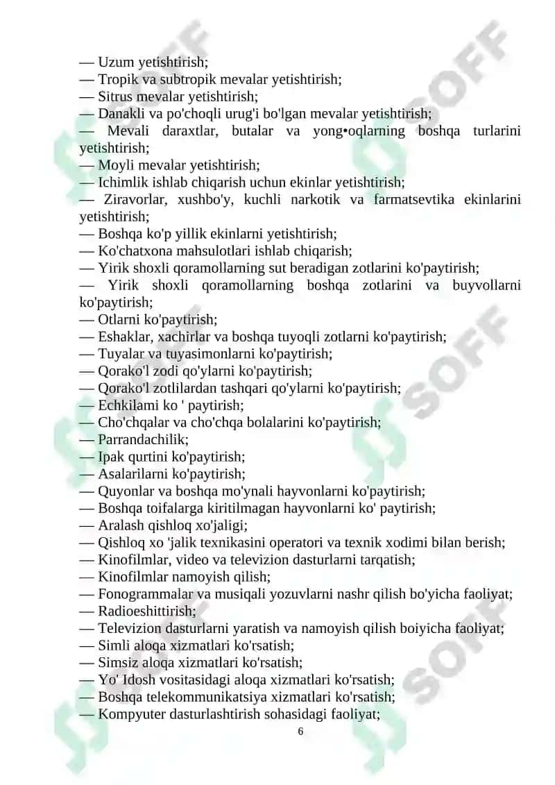 Mchj amaliyot hisoboti 6