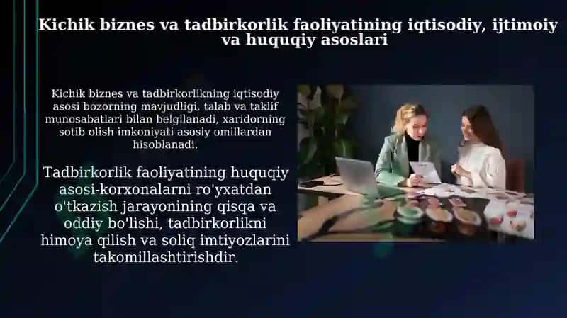 KBXT (kichik biznes va xususiy tadbirkorlik) 6