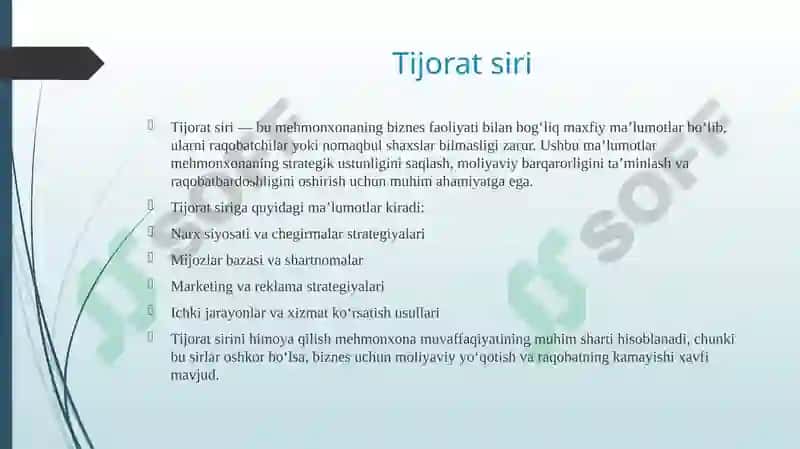 Mehmonxona iqtisodiy xavfsizligi va tijorat siri 6