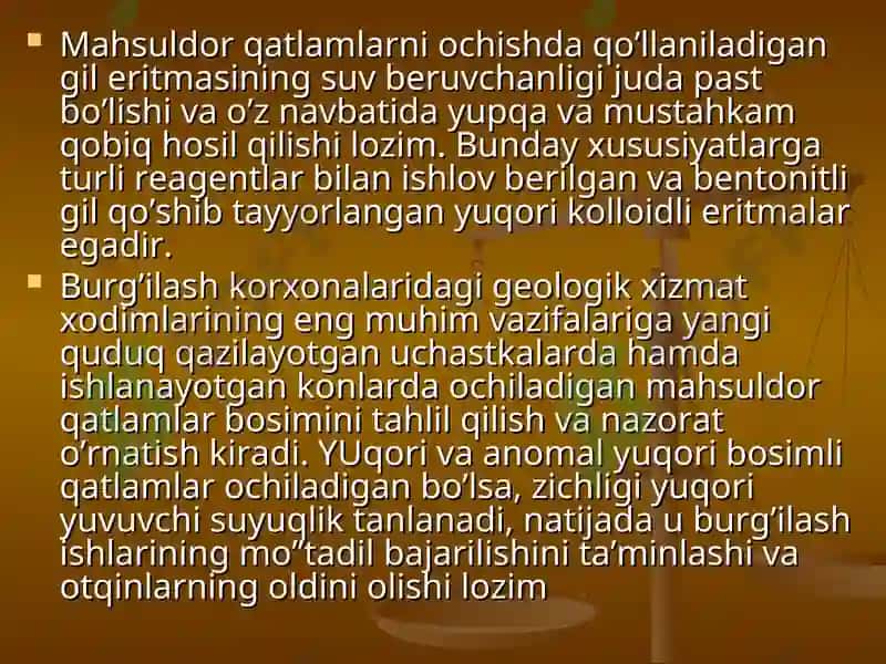Qatlamni ochish, quvurlarni perforatsiyalash va quduqni o’zlashtirish 6