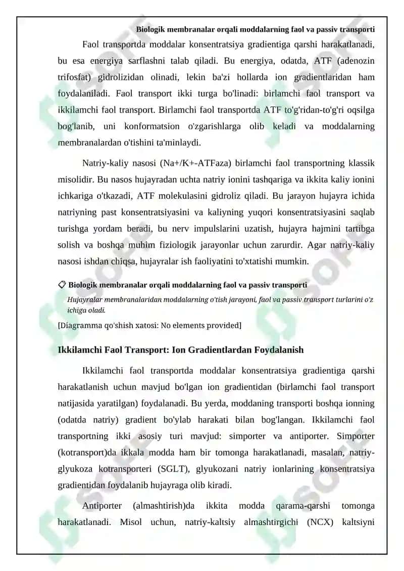 Biologik membranalar orqali moddalarning avtiv va passiv transporti 6
