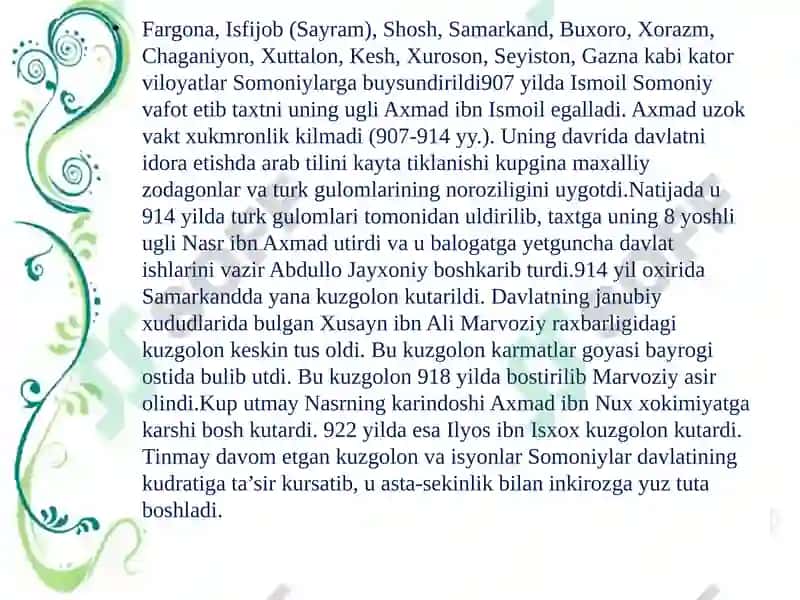 Somoniylar Davlati 6