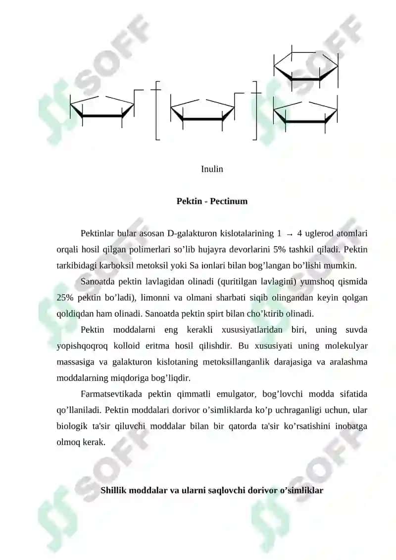 Polisaxaridlar bo’lgan dorivor o’simliklar va mahsulotlar mavzusi 6