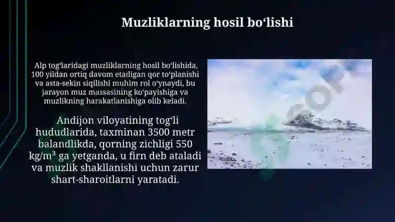 Muzliklarning dinamikasi 6