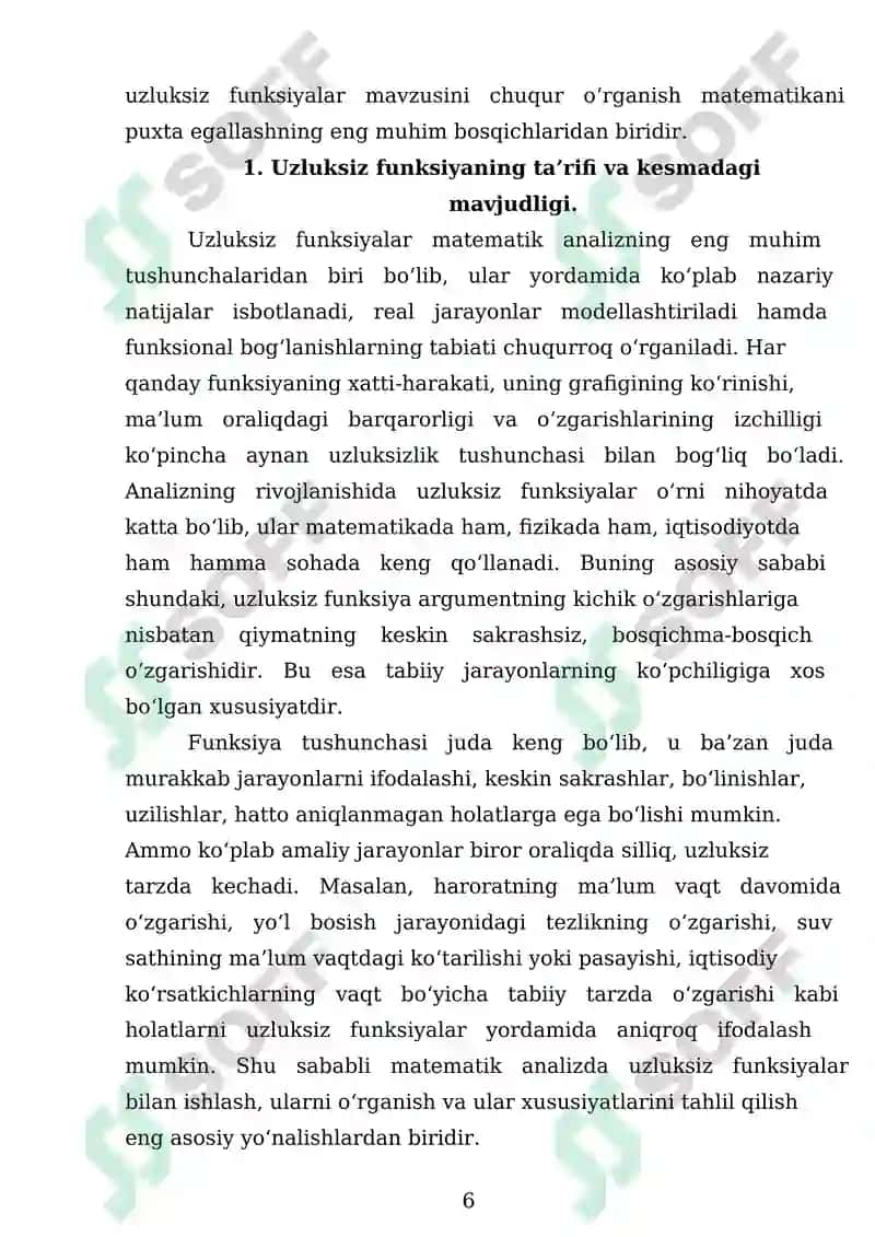 Kesmada Uzluksiz Funksiyalarning Xossalari 6