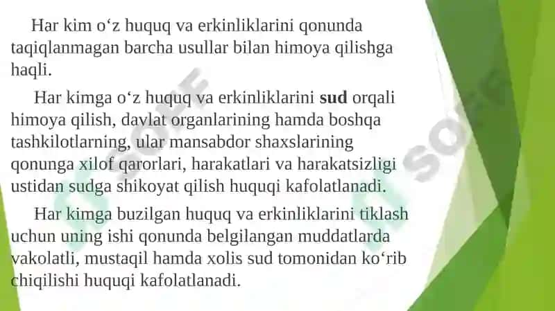Huquq va erkinliklar kafolatlari 6