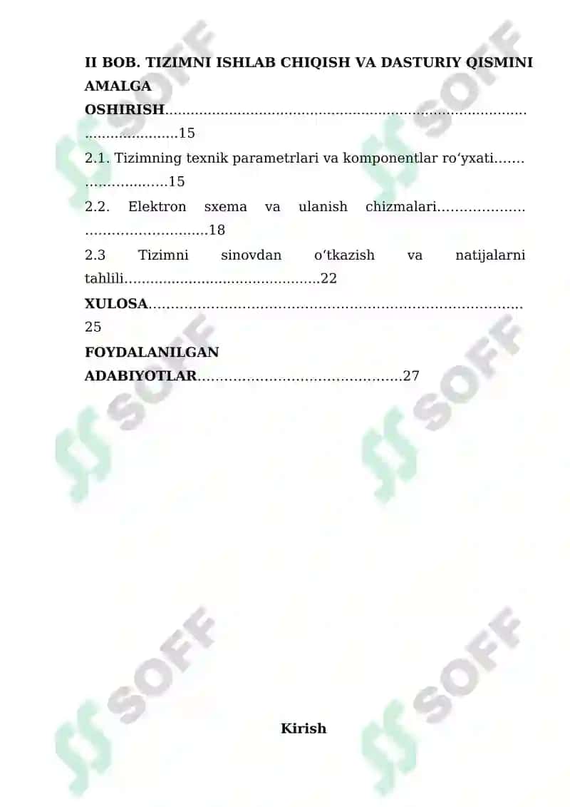 Individual loyiha Mashina oldidagi masofani o‘lchab, xavfli holatda ogohlantirish beruvchi tizim yaratish 6