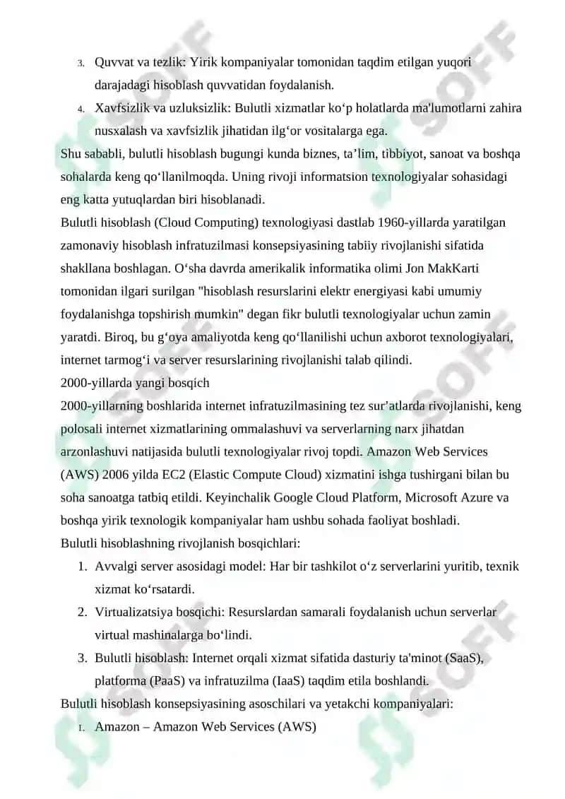 BULUTLI HISOBLASH VA MALUMOTLARNI SAQLASH 6