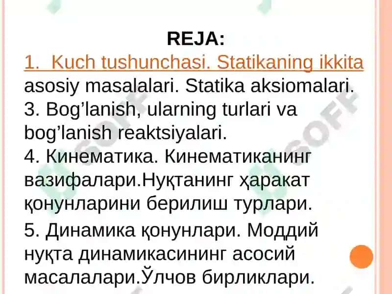 Nazariy va amaliy mexanika 6