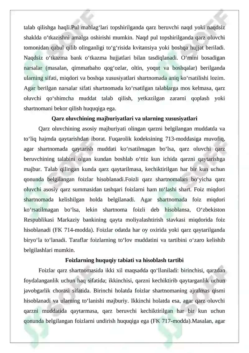 Qarz shartnomasi 6