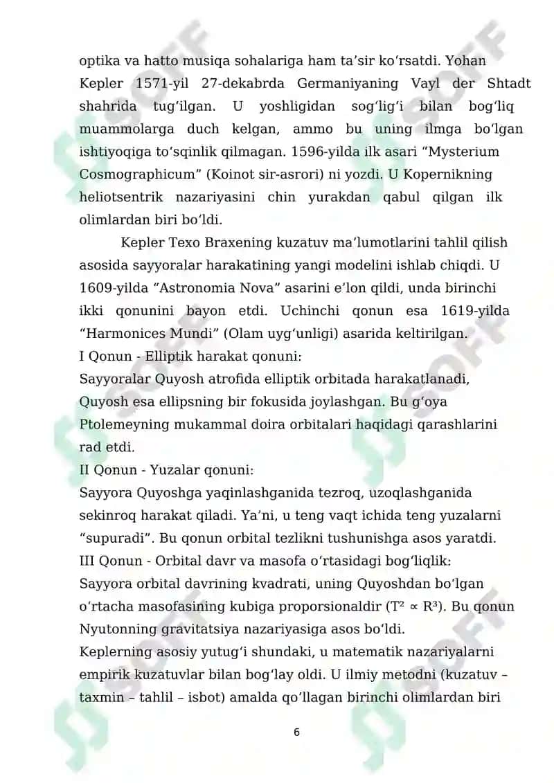 Kepler qonunlari 6