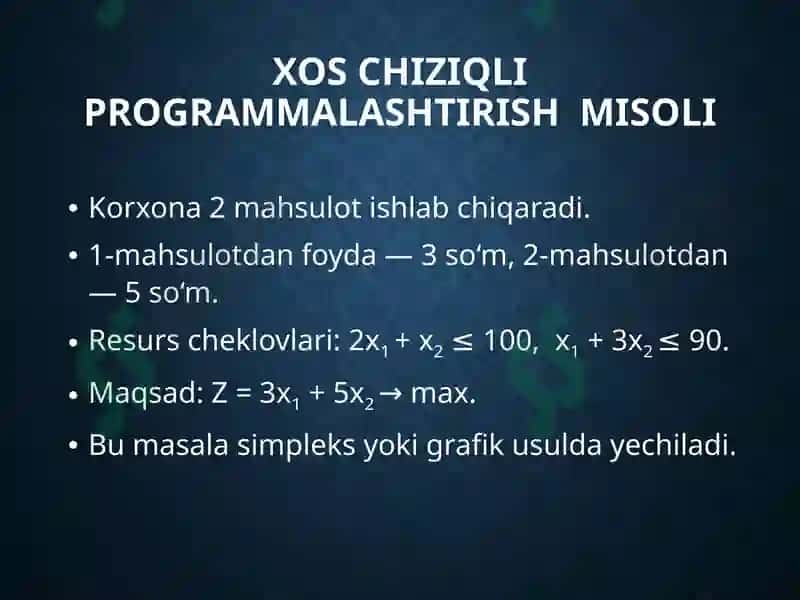 Chiziqli programmalashtirish usullari 6