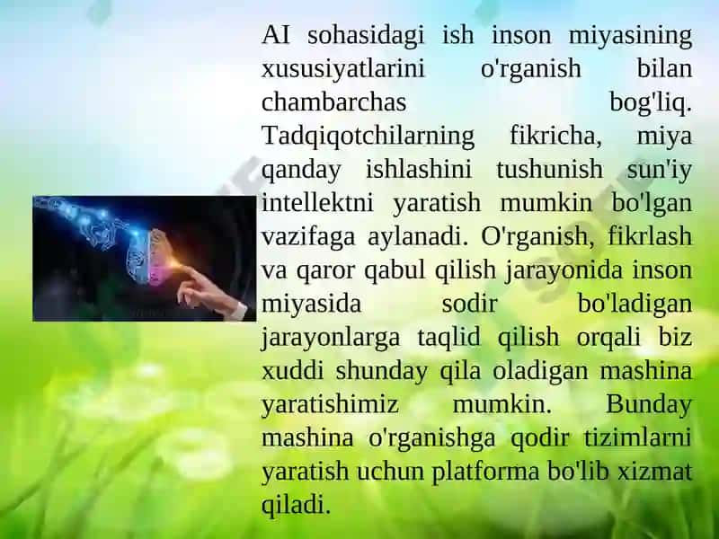 Iqtisodiyotning turli tarmoqlaridasun’iy intellekt texnologiyalaridan foydalanish imkoniyatlari 6