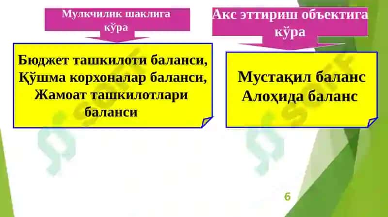 Бухгалтерия баланси таҳлили 6