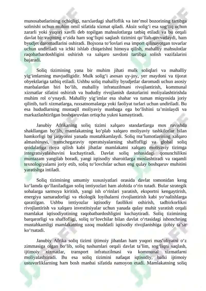 Janubiy Afrika Respublikasi soliq tizimi 6
