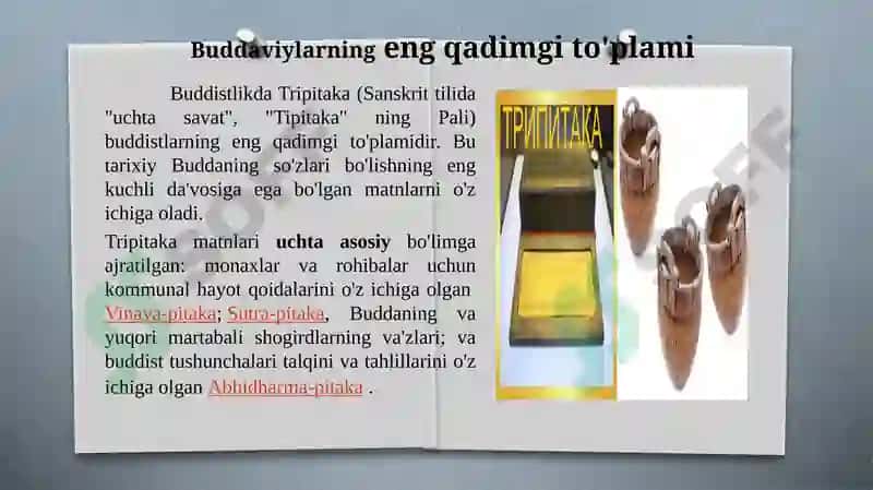 Buddizm dini tarixi va asosiy g'oyalar 6