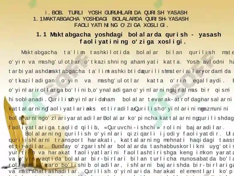 TURLI YOSH GURUHLARIDA QURISH YASASHGA O‘RGATISH METODIKASI 6
