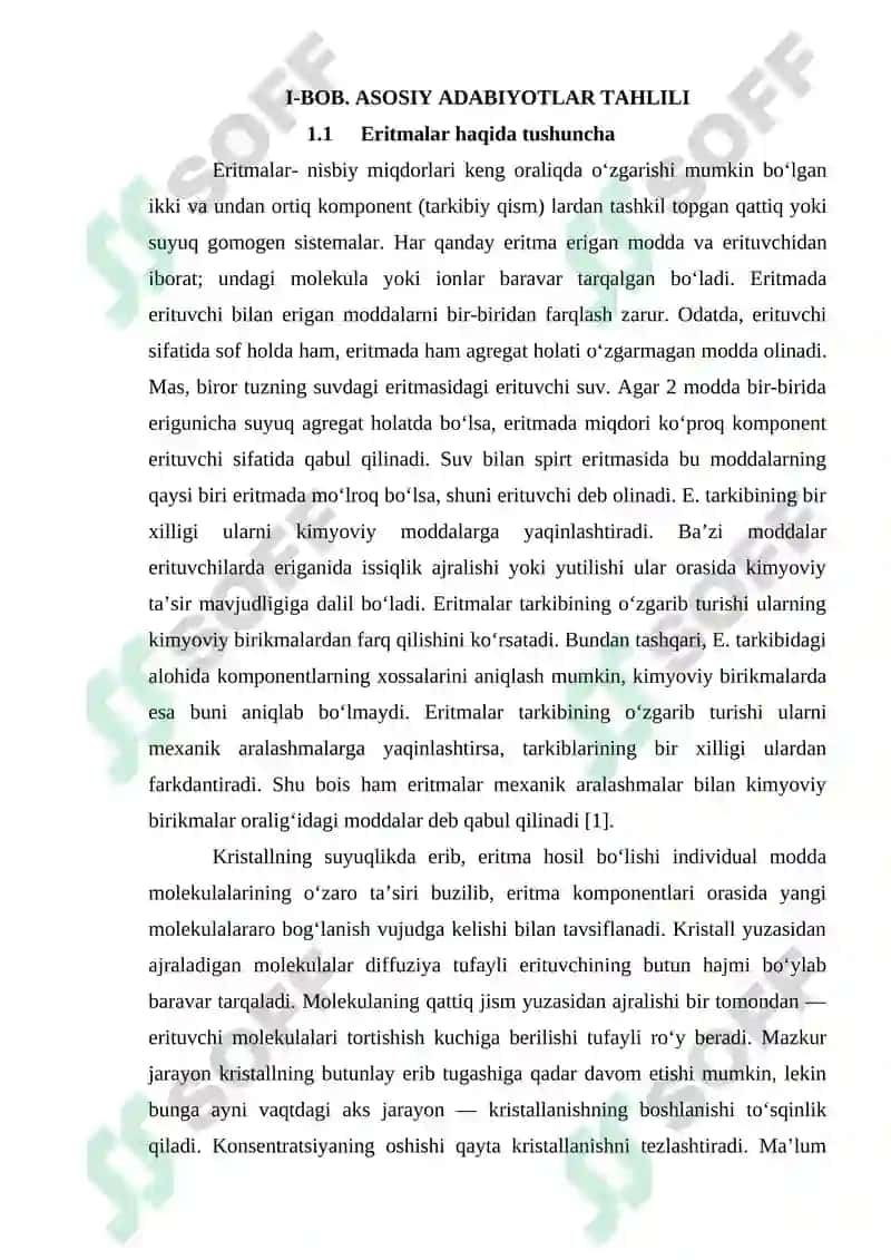 Erish jarayoni va eritmalar konsentratsiyalari 6