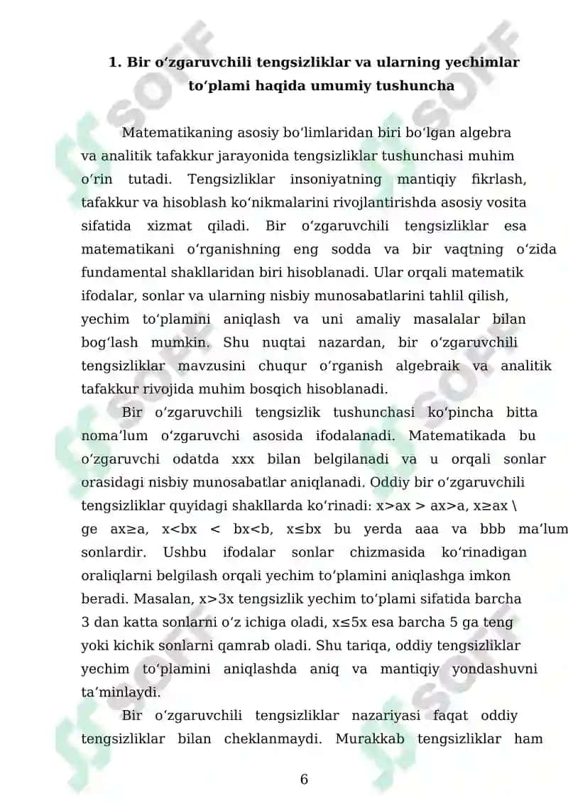 Bir O'zgaruvchili Tengsizliklar Konyunksiyasi va Dizyunksiyasi 6