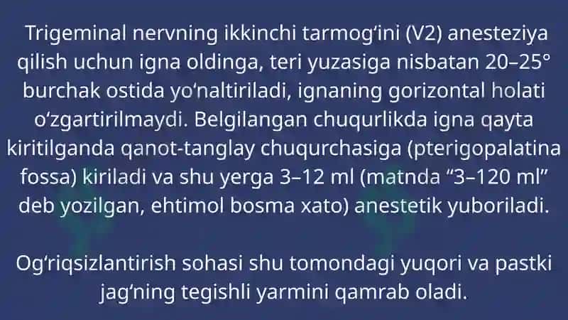 Pastki alveolyar nervni Og'riqsizlantirish 6