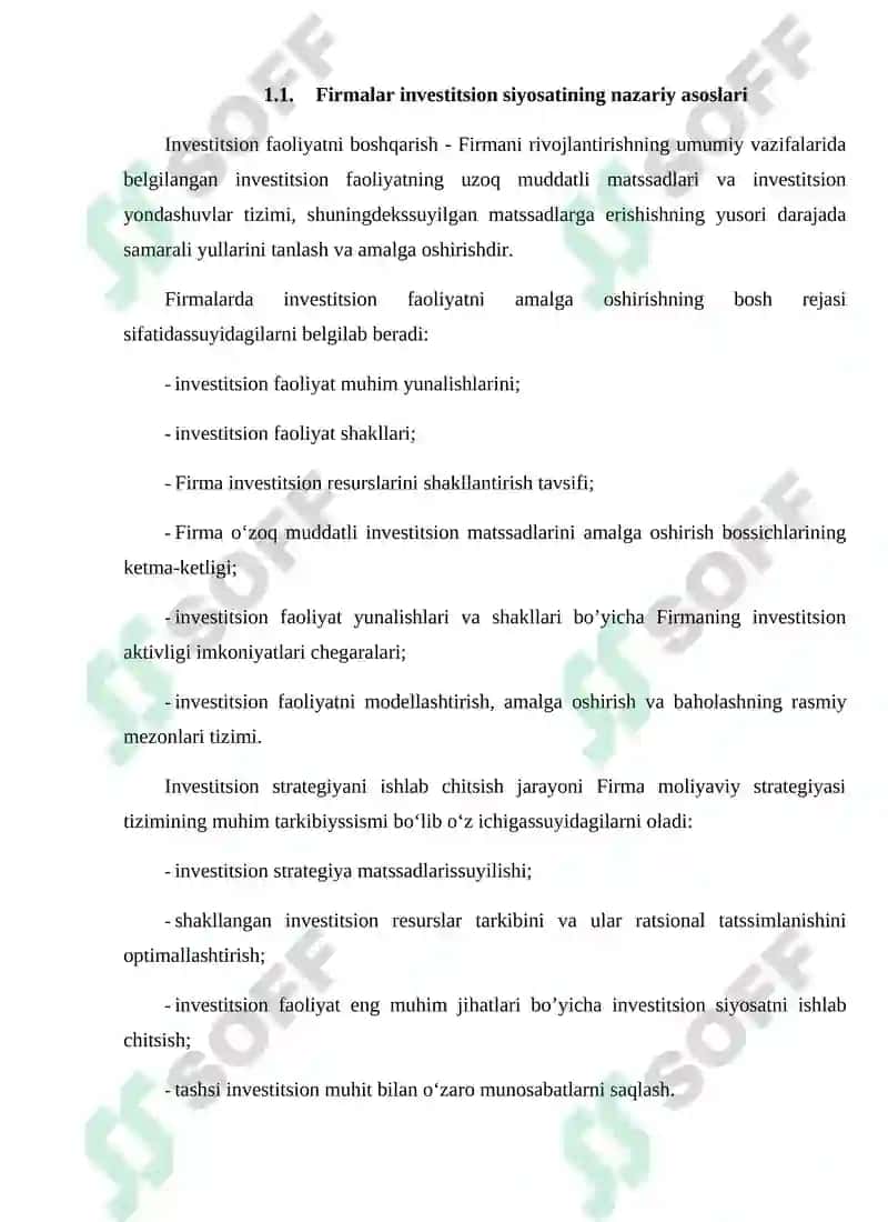 Investitsion faoliyatning samarali tashkili 6