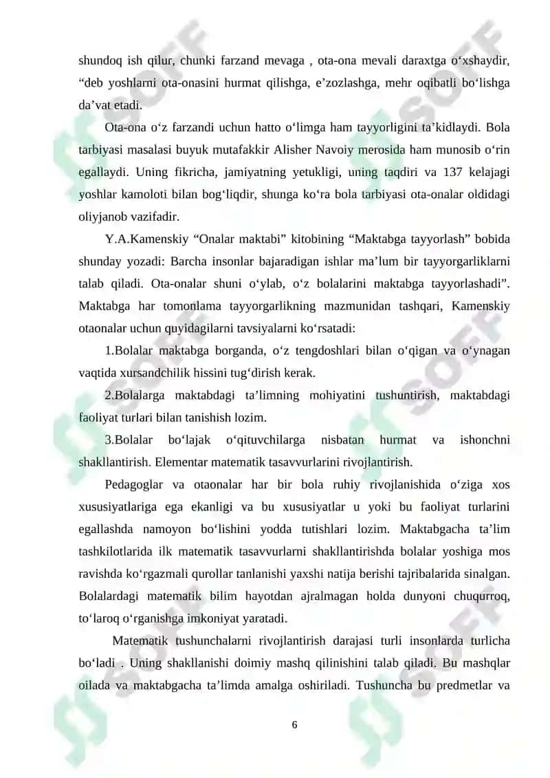 BOLALARNING ILK MATEMATIK TUSHUNCHALARINI RIVOJLANTIRISHDA MTT, OILA VA MAKTAB O'RTASIDAGI HAMKORLIK 6
