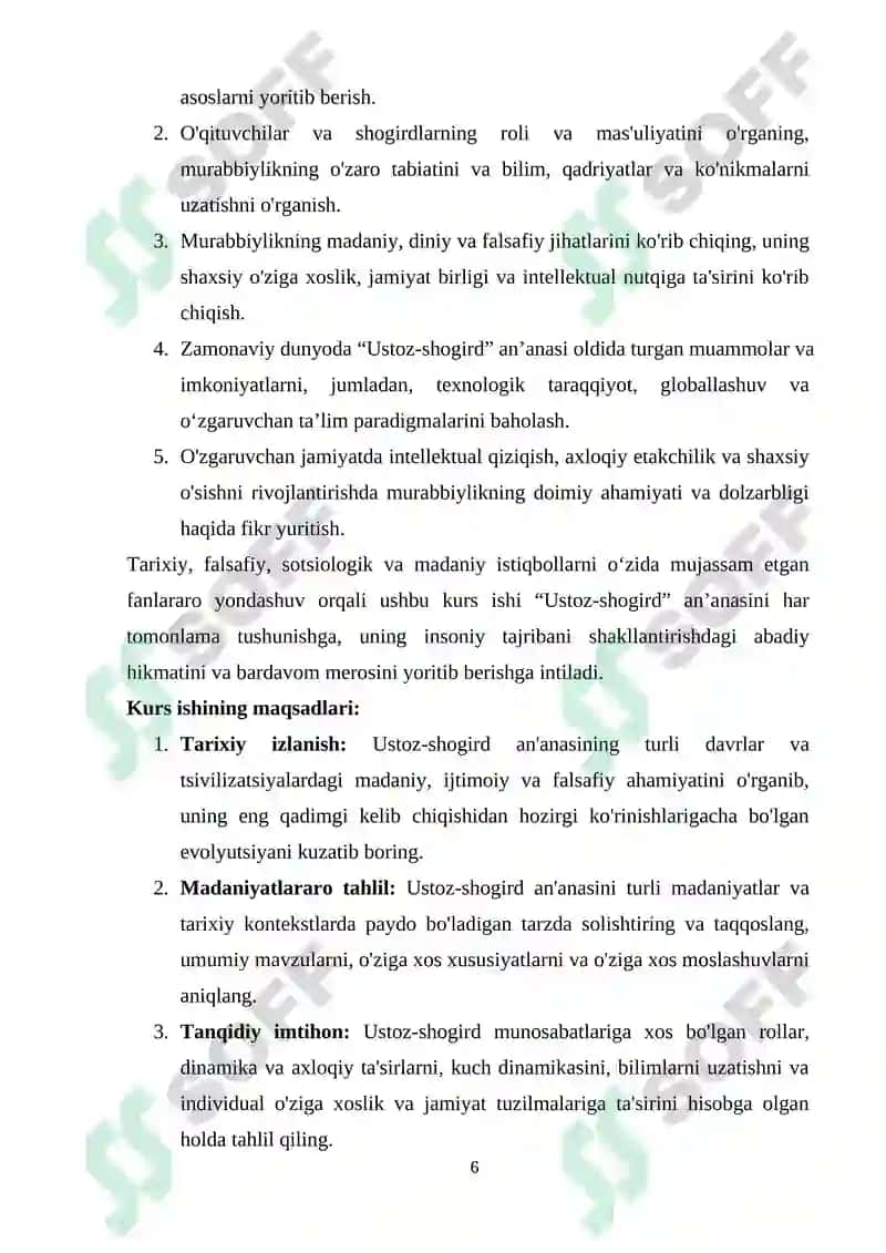 "USTOZ-SHOGIRDʼʼ ANʼANALARI" 6