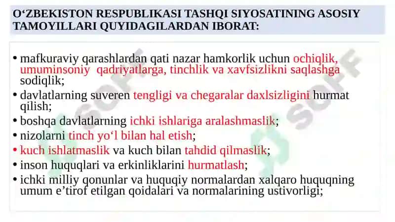 O`ZBEKISTON VA JAHON HAMJAMIYATI. 6