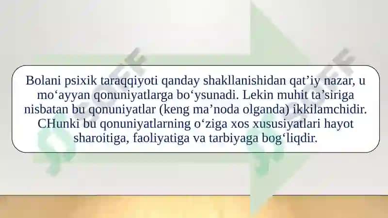 ONTOGENEZNING ILK BOSQICHLARIDA INSONNING PSIXIK RIVOJLANISHIGA XOS XUSUSIYATLAR 6