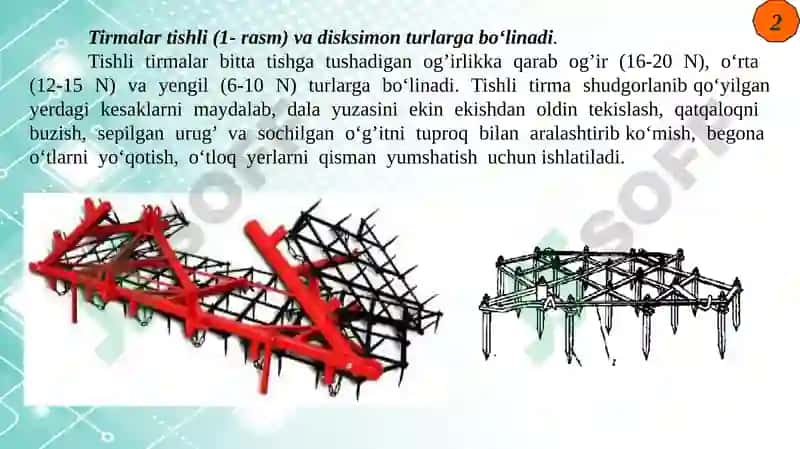 Tishli va diskli tirmalar 6