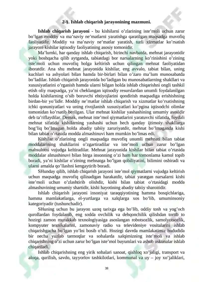 Ishlab chiqarish jarayoni va uning natijalari 6