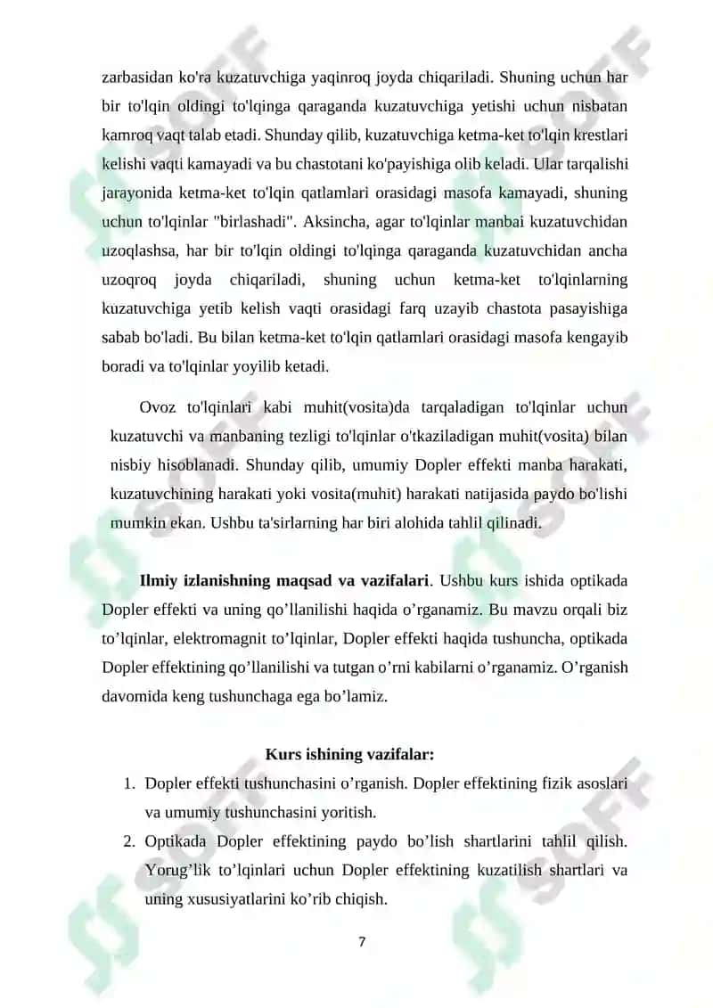 OPTIKADA DOPLER EFFEKTI VA UNING QO’LLANILISHI 6