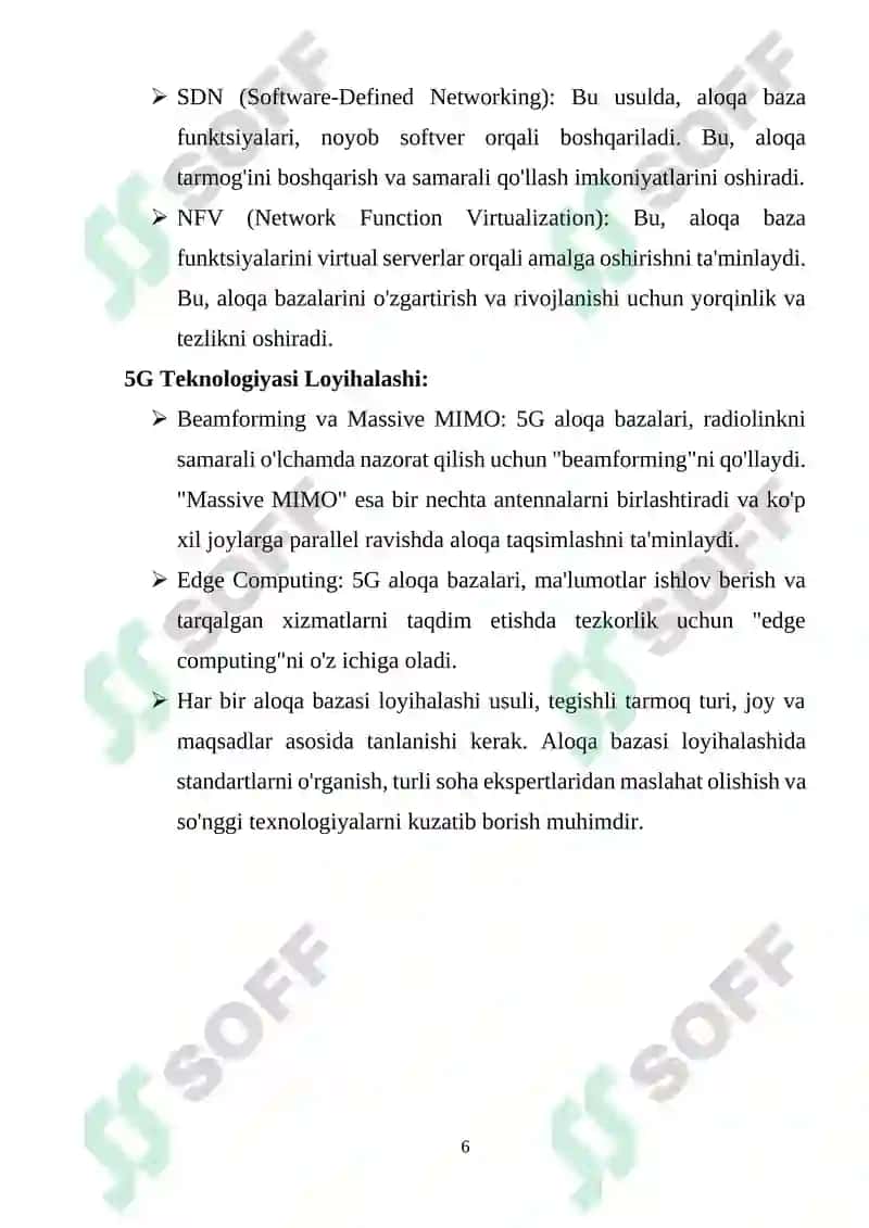 MOBIL ALOQA BAZAVIY STANSIYALARINI LOYIHALASH USULLARI 6