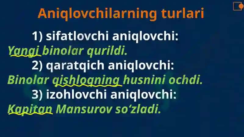 Aniqlovchi 6