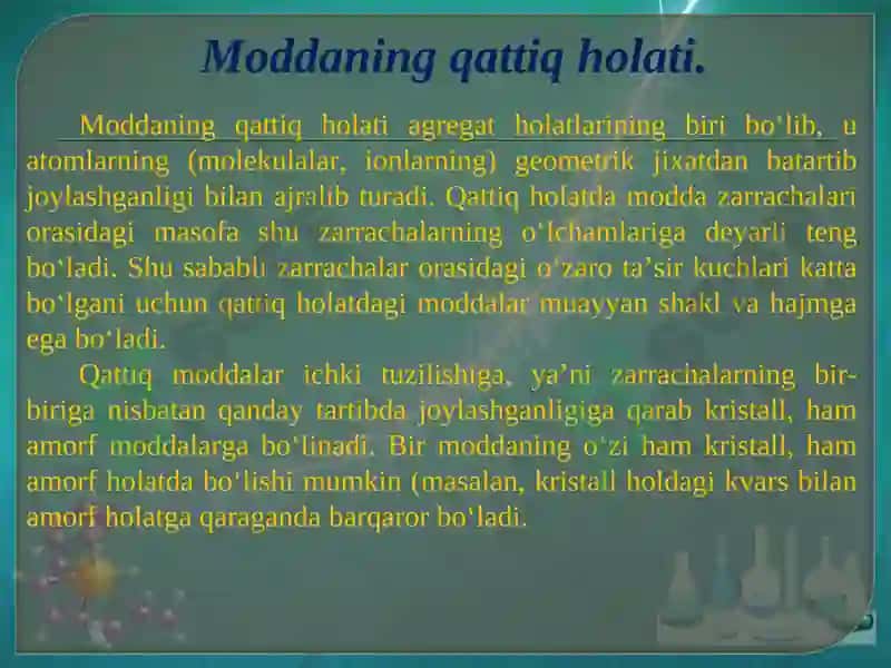 Moddalarning AGREGAT holatlari 6
