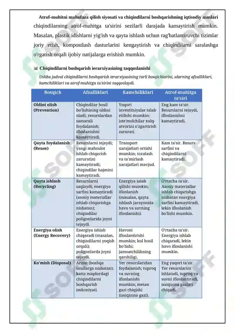 Atrof-muhitni muhofaza qilish siyosati va chiqindilarning optimal darajasini aniqlash 6