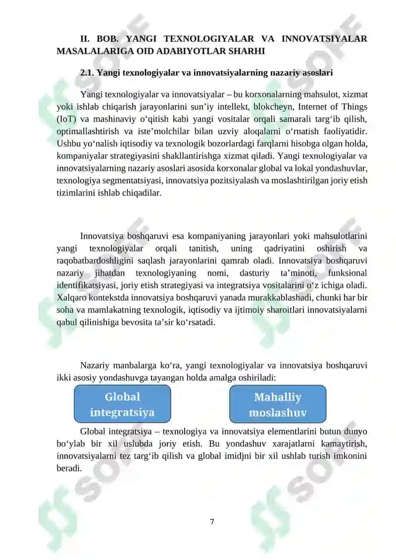 YANGI TEXNOLOGIYALAR VA INNOVATSIYALAR 6