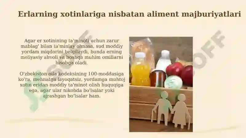 OILA AʼZOLARINING VA BOSHQA SHAXSLARNING ALIMENT MAJBURIYATLARI 6
