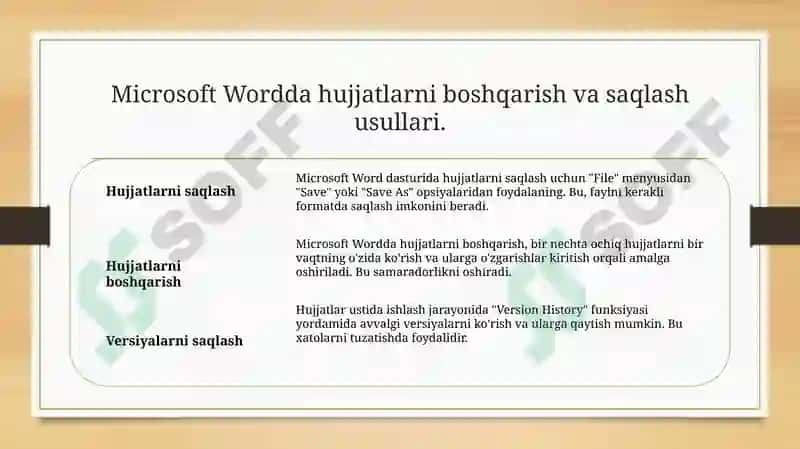 Microsoft Word dasturi 6