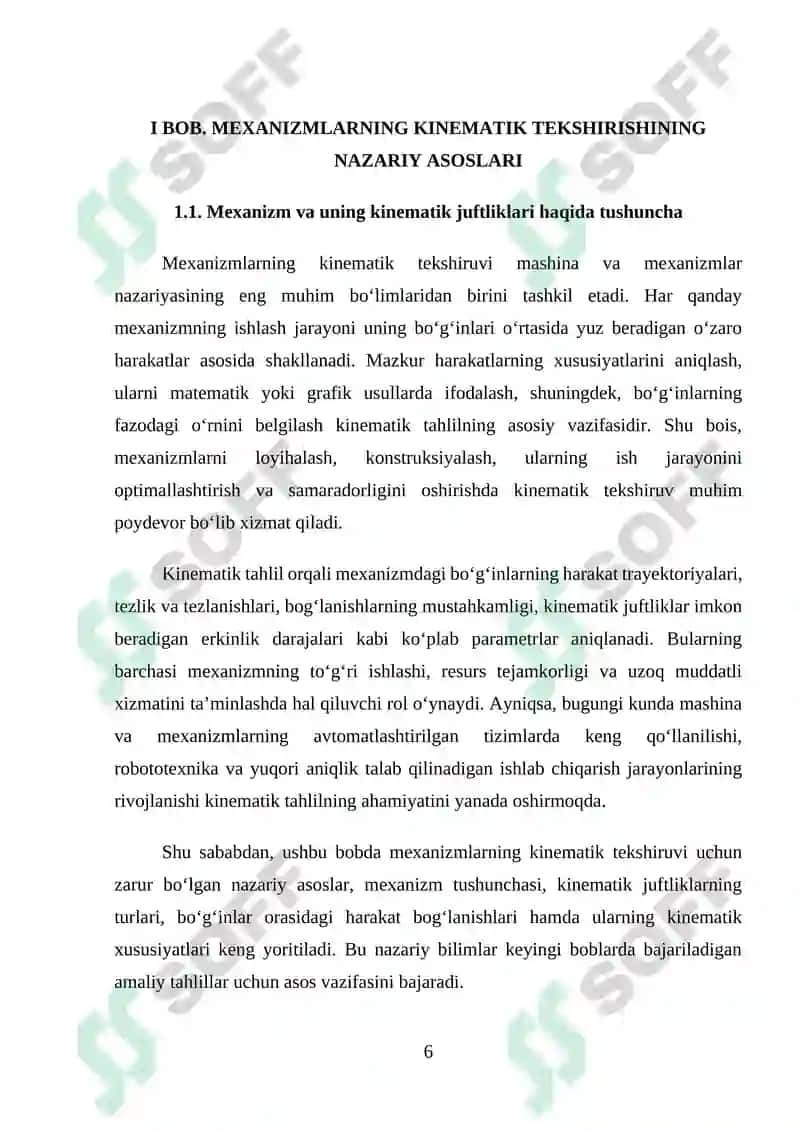 MEXANIZMLARNING KINEMATIK TEKSHIRISH MASALALARI VA METODLARI, MEXANIZMLARNING TURLI VAZIYAT PLANLARI 6